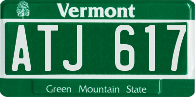 VT license plate ATJ617