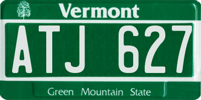 VT license plate ATJ627