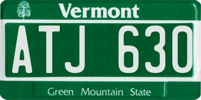 VT license plate ATJ630
