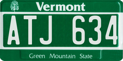 VT license plate ATJ634