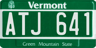 VT license plate ATJ641