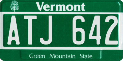 VT license plate ATJ642