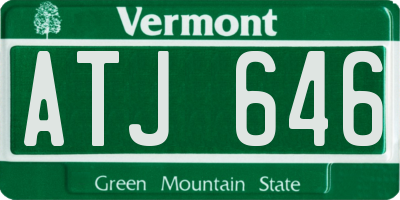 VT license plate ATJ646