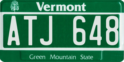 VT license plate ATJ648