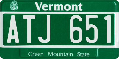 VT license plate ATJ651