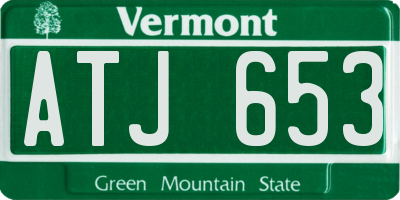 VT license plate ATJ653