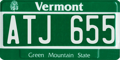 VT license plate ATJ655