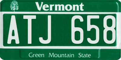 VT license plate ATJ658