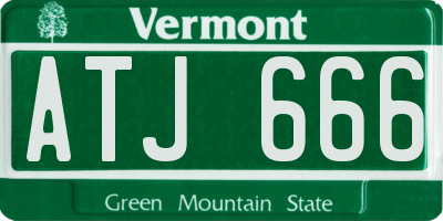 VT license plate ATJ666