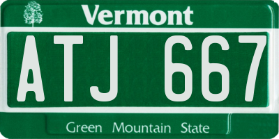 VT license plate ATJ667
