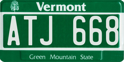 VT license plate ATJ668