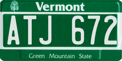 VT license plate ATJ672