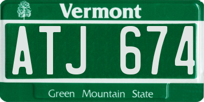VT license plate ATJ674
