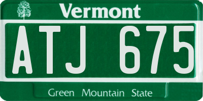 VT license plate ATJ675