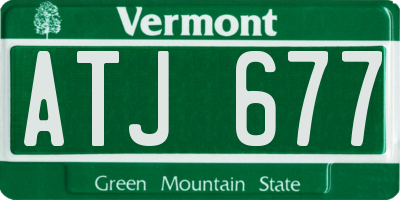 VT license plate ATJ677
