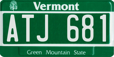 VT license plate ATJ681