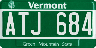 VT license plate ATJ684