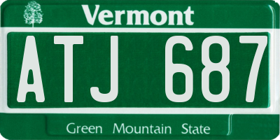 VT license plate ATJ687