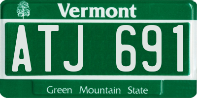 VT license plate ATJ691