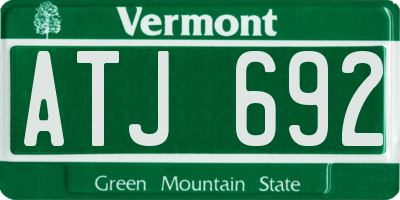 VT license plate ATJ692