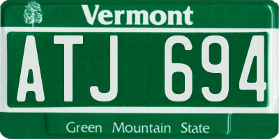 VT license plate ATJ694
