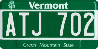 VT license plate ATJ702