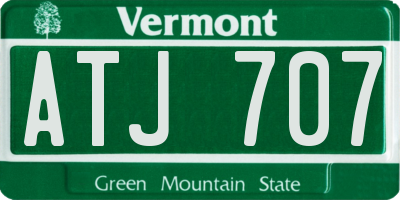VT license plate ATJ707