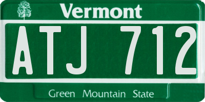 VT license plate ATJ712