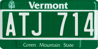 VT license plate ATJ714
