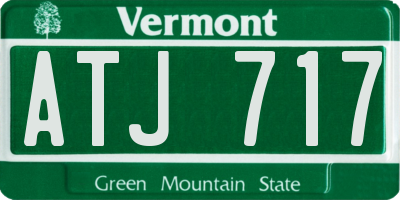 VT license plate ATJ717