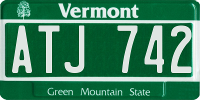 VT license plate ATJ742