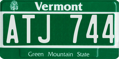 VT license plate ATJ744