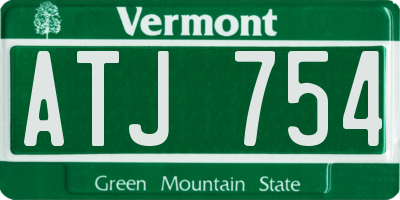 VT license plate ATJ754