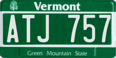 VT license plate ATJ757