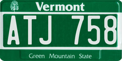 VT license plate ATJ758