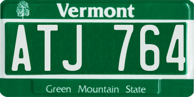 VT license plate ATJ764