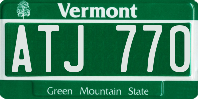 VT license plate ATJ770