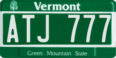 VT license plate ATJ777