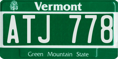 VT license plate ATJ778