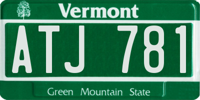 VT license plate ATJ781
