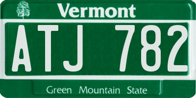 VT license plate ATJ782