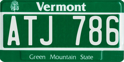 VT license plate ATJ786