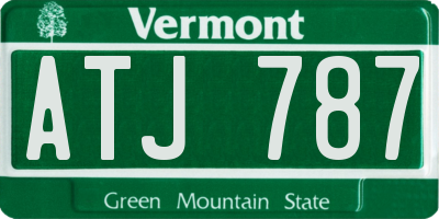 VT license plate ATJ787