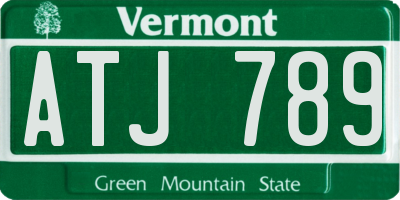 VT license plate ATJ789