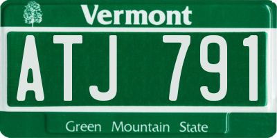 VT license plate ATJ791