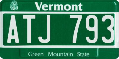 VT license plate ATJ793