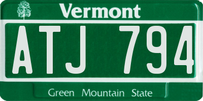 VT license plate ATJ794