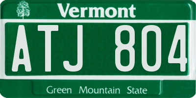 VT license plate ATJ804