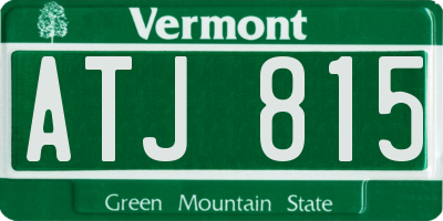 VT license plate ATJ815
