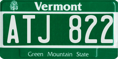 VT license plate ATJ822
